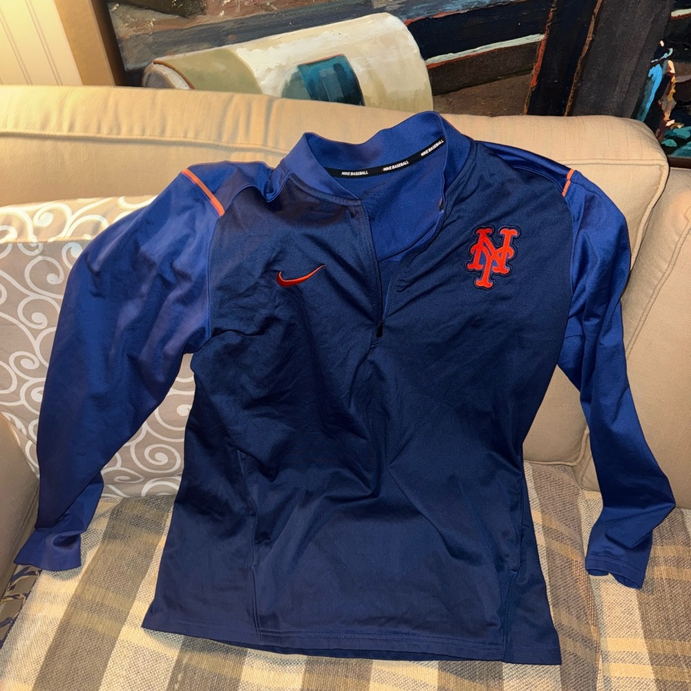Blue and Orange Nike Pullover with NY Mets Logo
